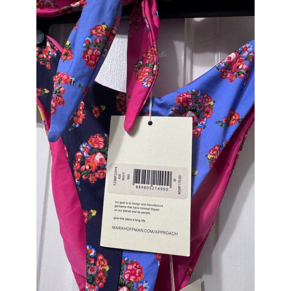 NWT Mara Hoffman Colorblock Floral Two Piece Bikini Swimsuit Set Size M - Picture 9 of 10